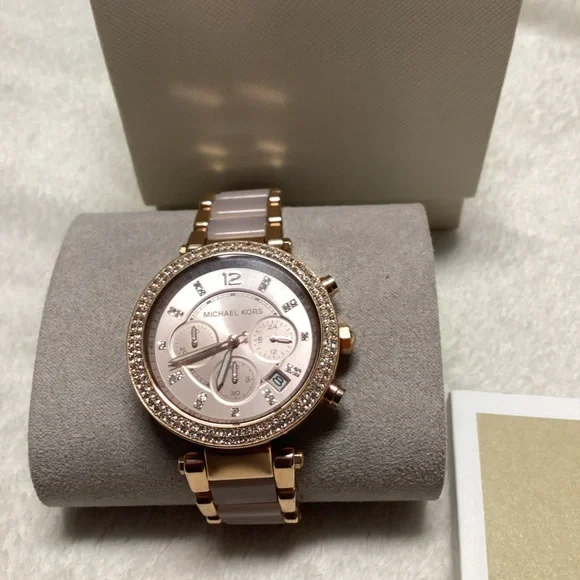 Michael Kors Pink and Gold Watch (It display picture 3
